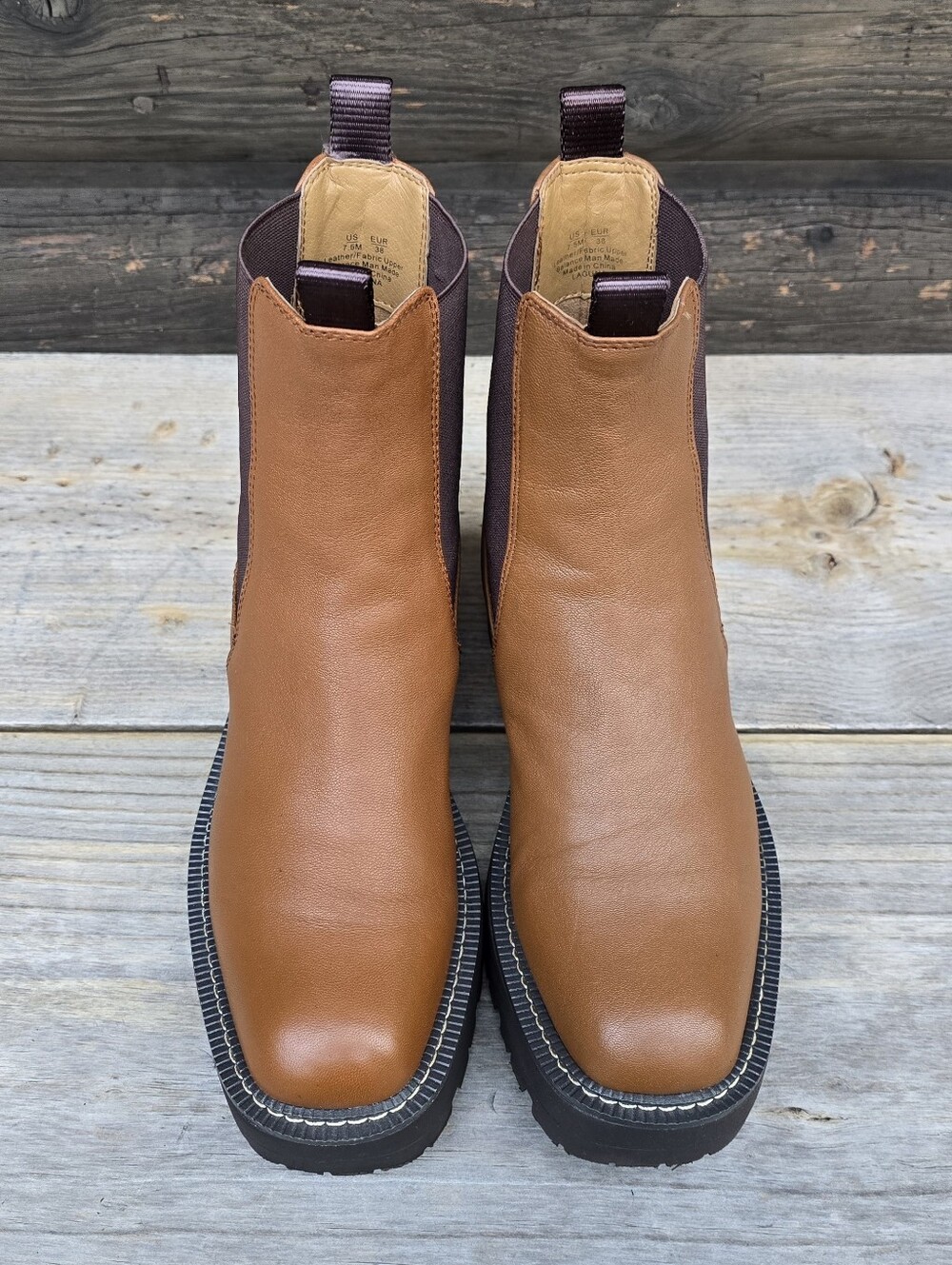 Sam Edelman Laguna Urban Utility Minimalist Platform Lug Sole Chelsea Boots 7.5M - Picture 8 of 16